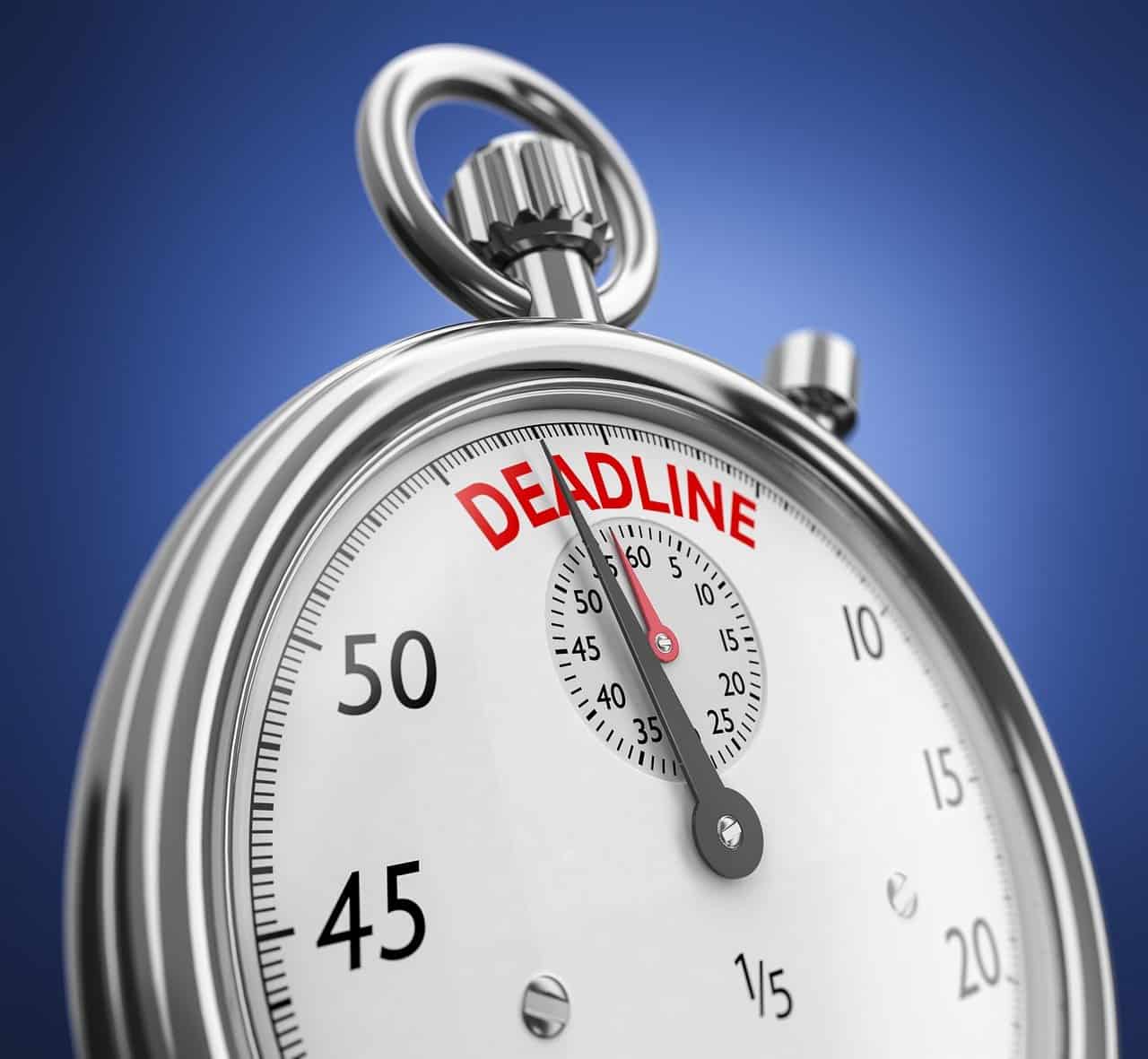 Stoppuhr zeigt Deadline der Verjährung